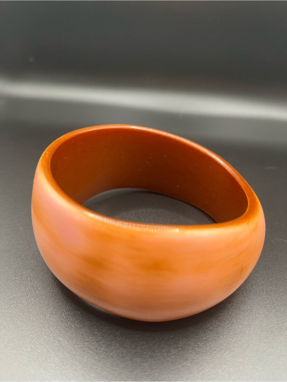 Chunky Pink and Brown Plastic Bangle Bracelet Retro Fashion Jewelry